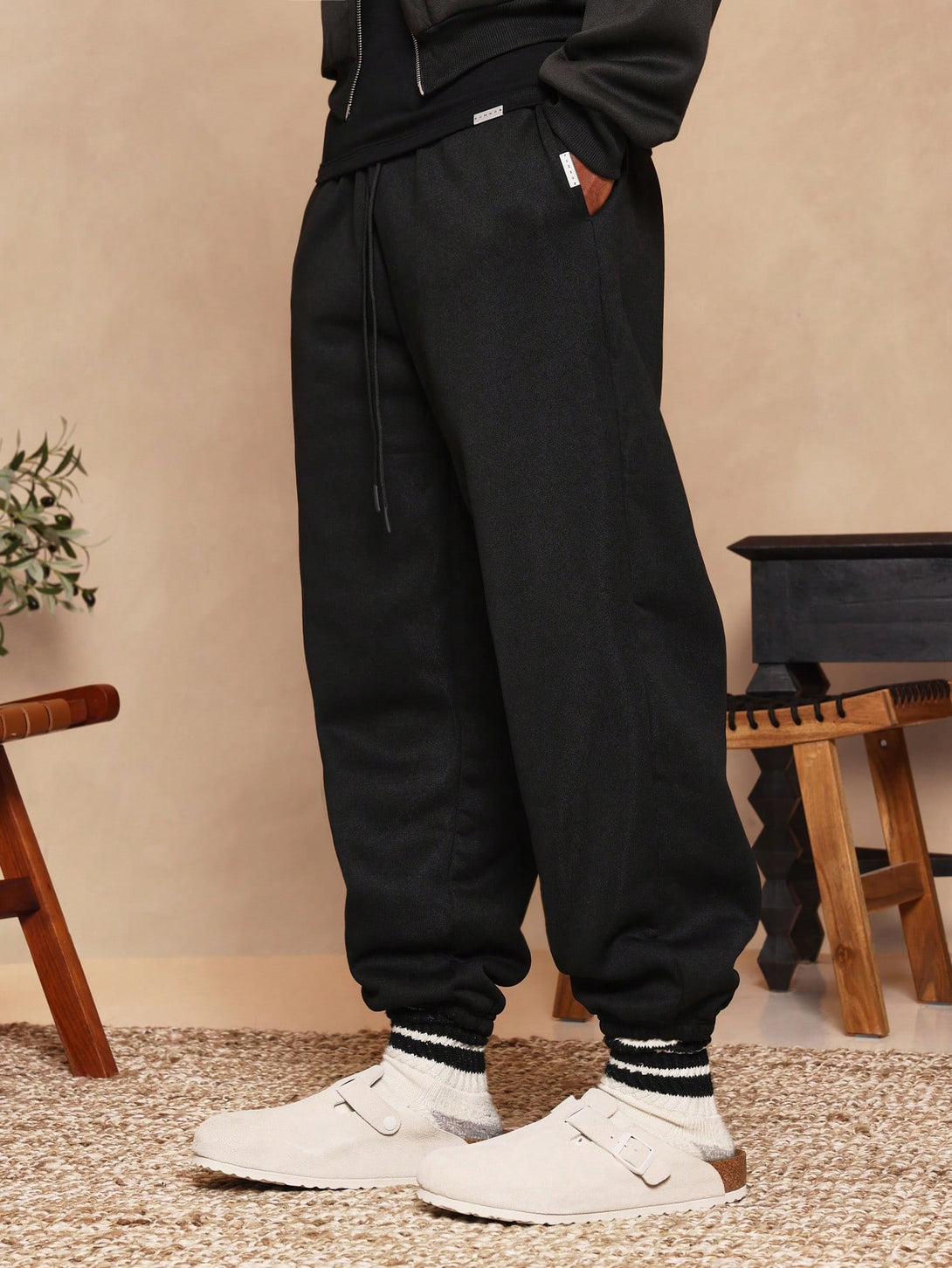 Hombres, Ropa de hombre, Bottoms de hombres, Pantalones Joggers para Hombre, OUTFITS LOOKBOOK, 25420937, Negro