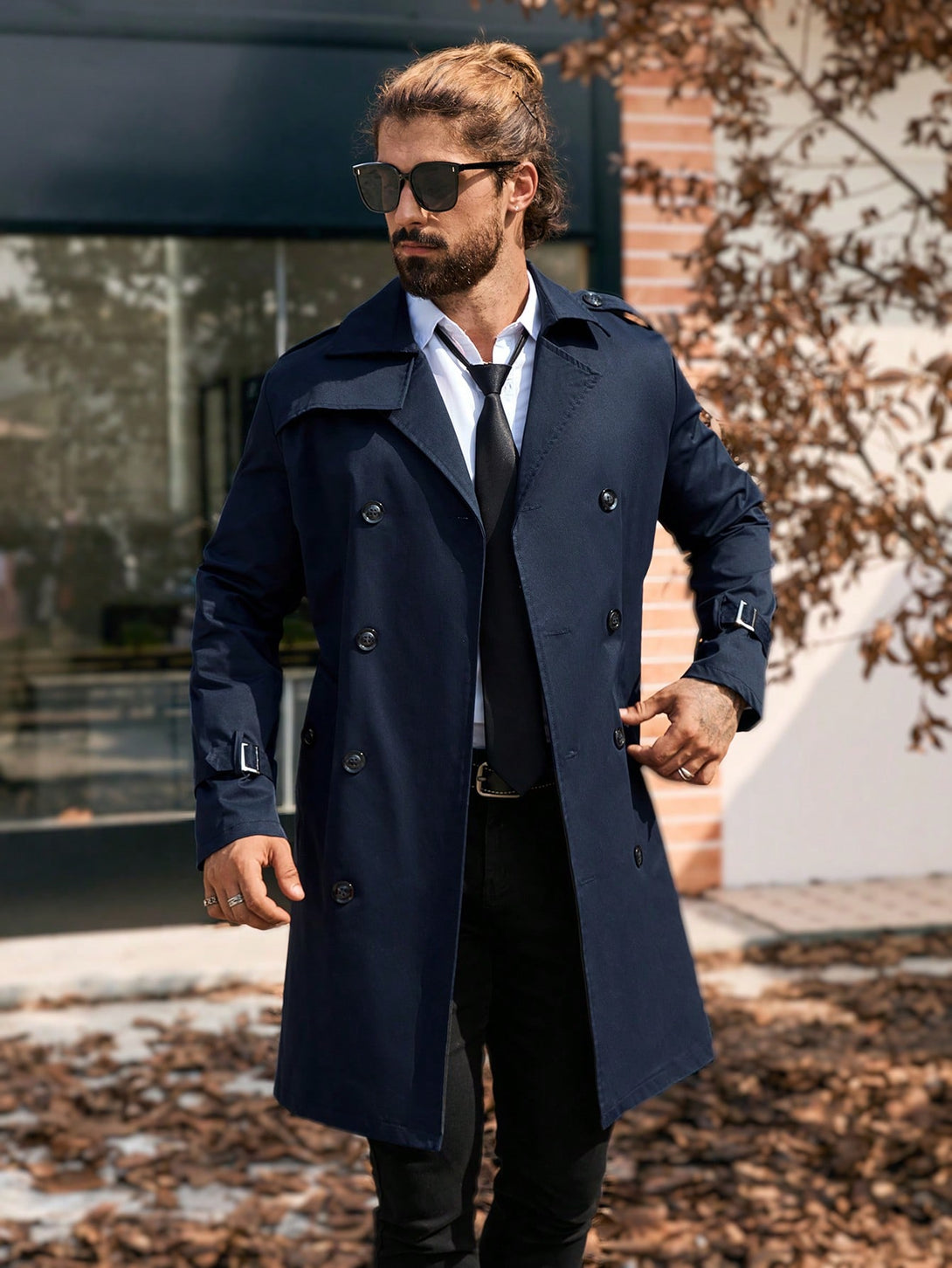 Hombres, Ropa de hombre, Chaquetas & Abrigos para Hombre, Abrigos Trench Masculinos, 42315339, Azul Marino