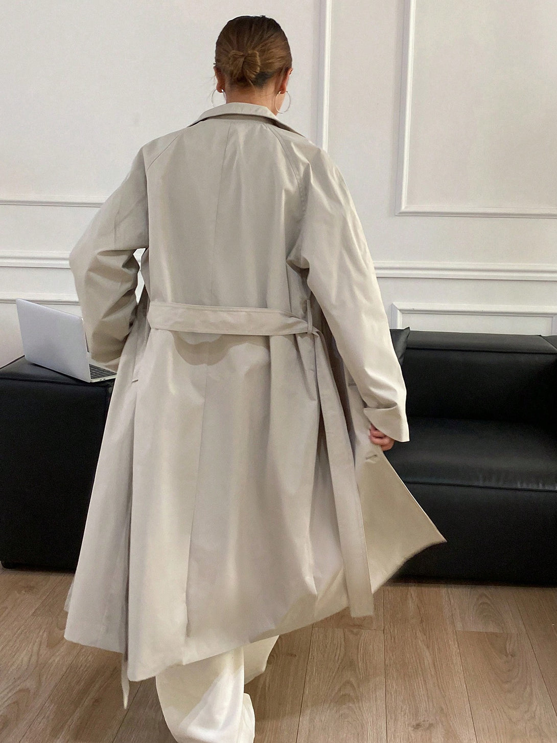 Ropa de Mujer, Ropa de Exterior para Mujer, Gabardinas para Mujer, 42541716, Albaricoque