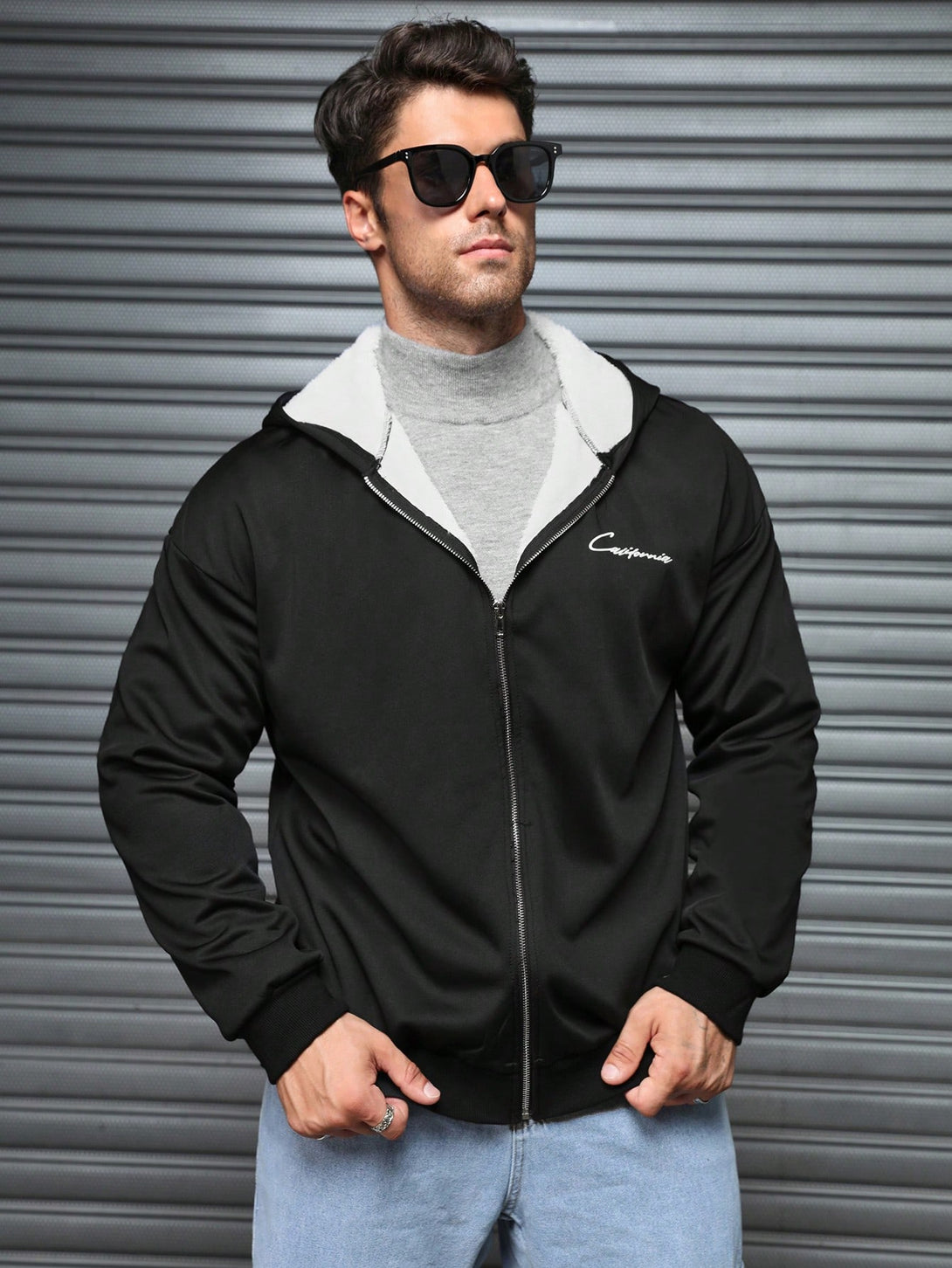 Hombres, Ropa de hombre, Capuchas & Sudaderas para hombres, Sudaderas con Cremallera y Capucha para Hombre, 42578651, Negro