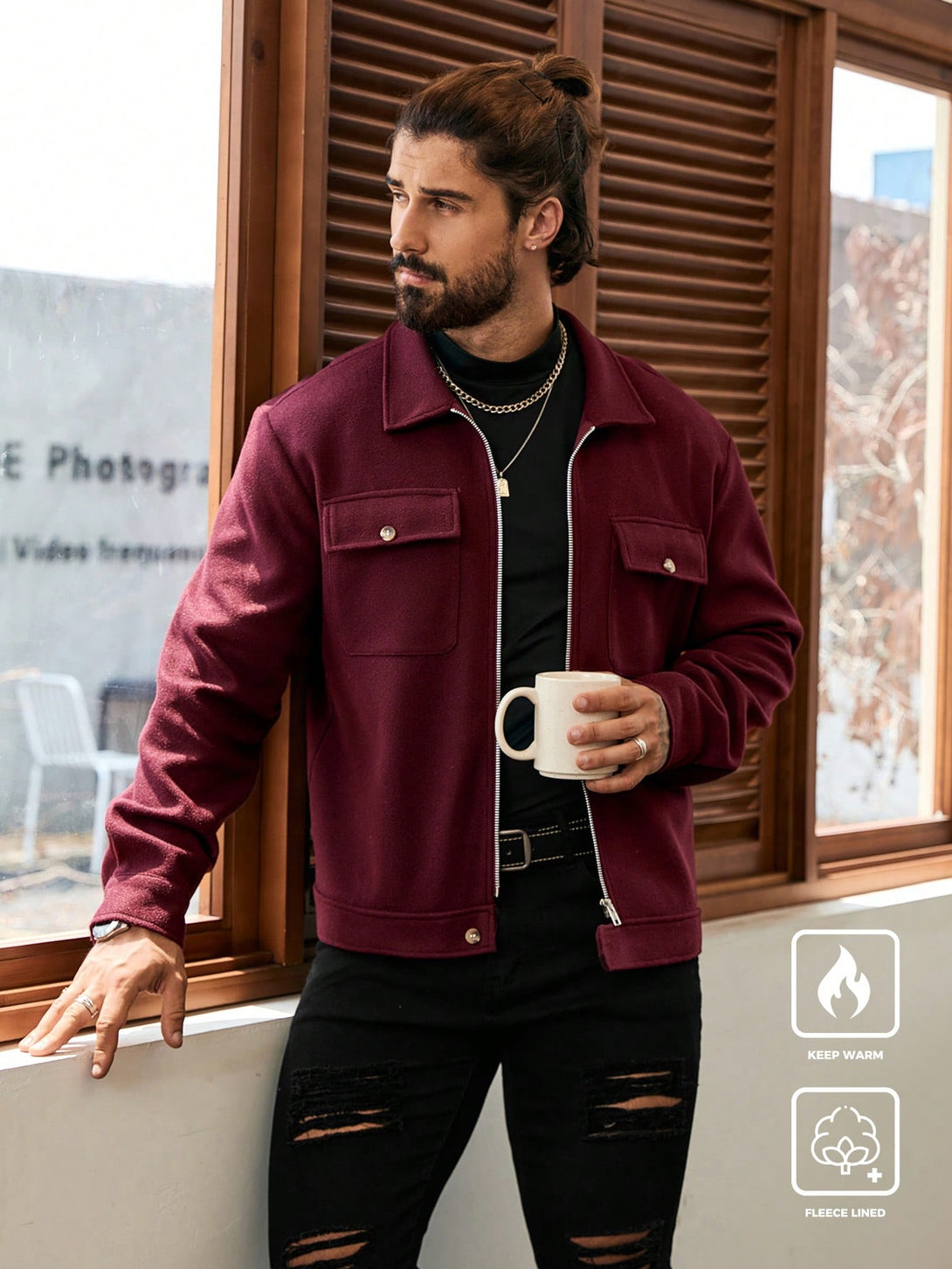 Hombres, Ropa de hombre, Chaquetas & Abrigos para Hombre, 41054111, Burdeos