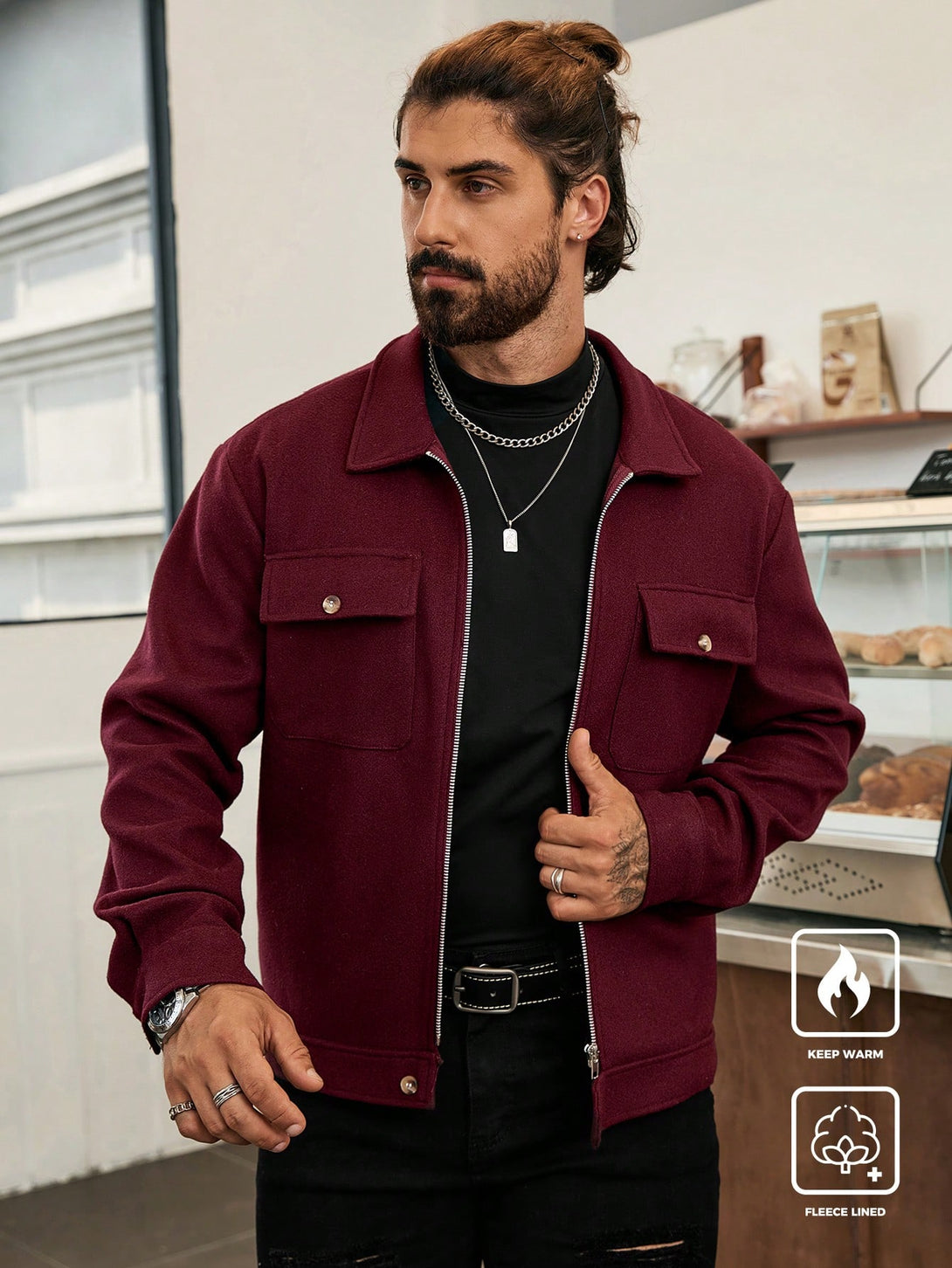 Hombres, Ropa de hombre, Chaquetas & Abrigos para Hombre, 41054111, Burdeos