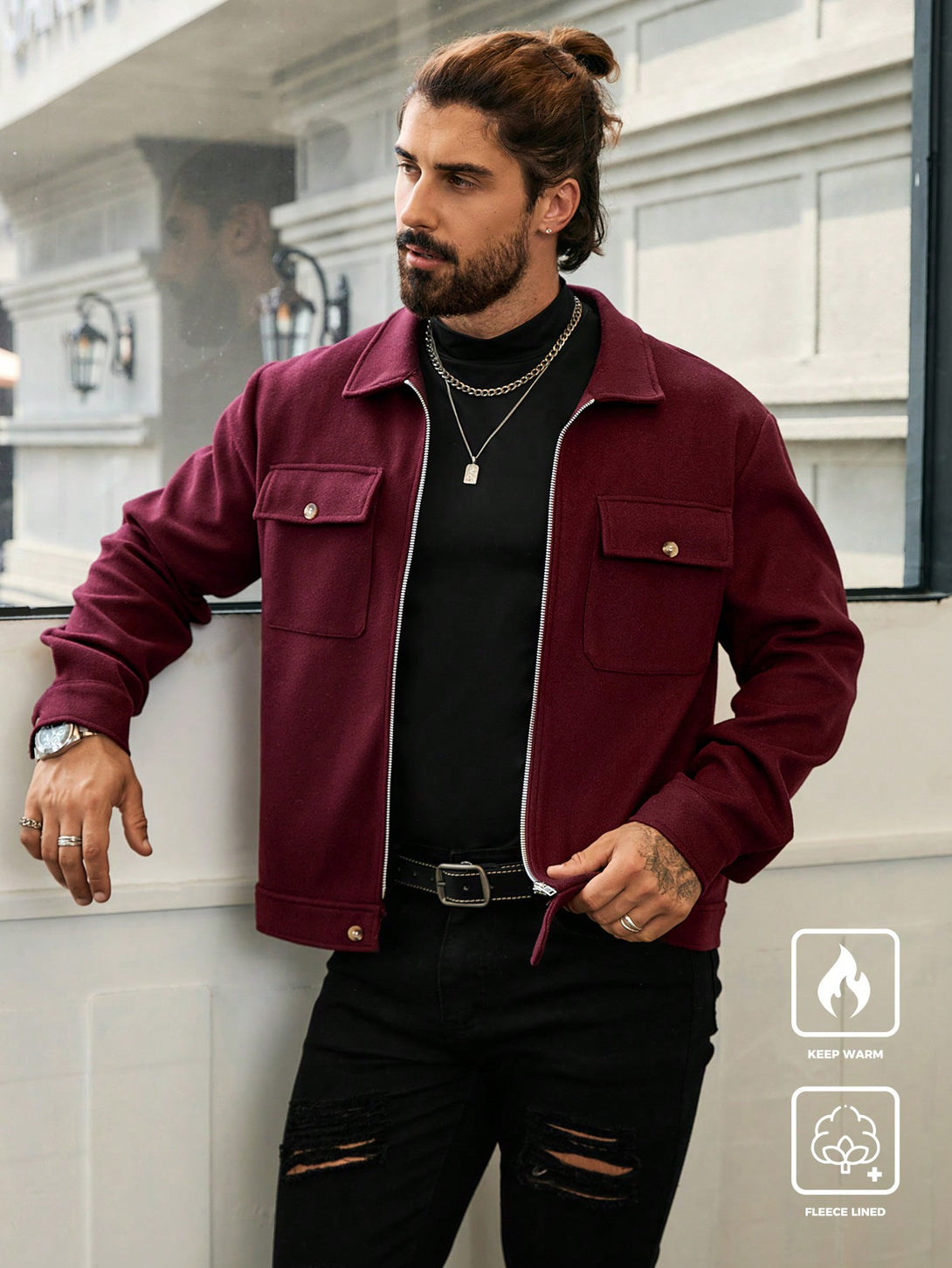 Hombres, Ropa de hombre, Chaquetas & Abrigos para Hombre, 41054111, Burdeos