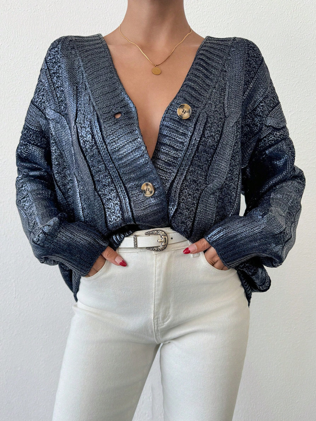 Ropa de Mujer, Tejido de Punto de Mujer, Cárdigans ligeros para mujer, 42897837, Azul Marino