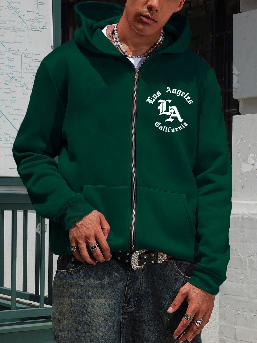 Hombres, Ropa de hombre, Capuchas & Sudaderas para hombres, Sudaderas con Cremallera y Capucha para Hombre, 38358254, Verde Oscuro