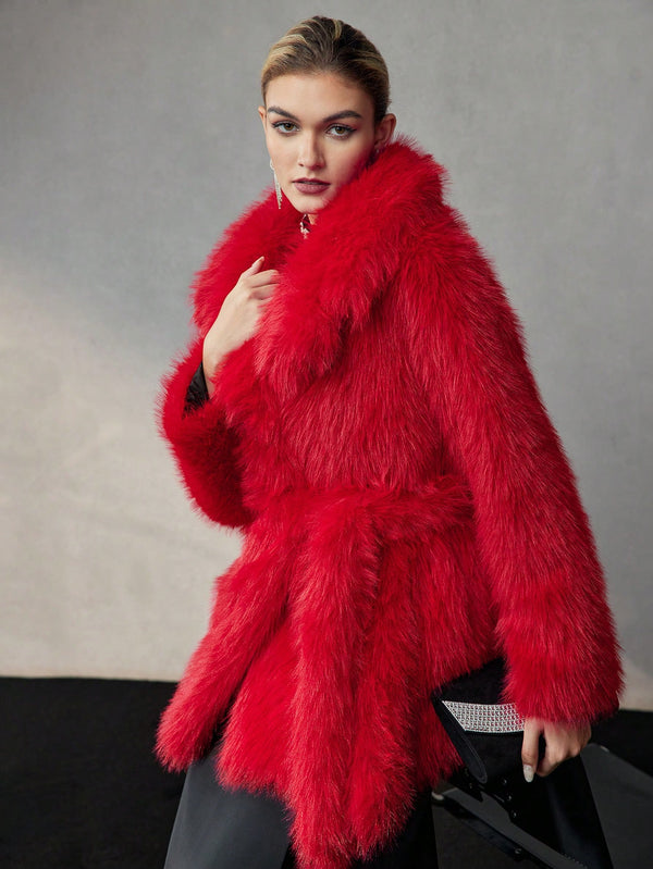 Ropa de Mujer, Ropa de Exterior para Mujer, Abrigos de Pieles Similares para Mujer, OUTFITS LOOKBOOK, 43191193, Rojo