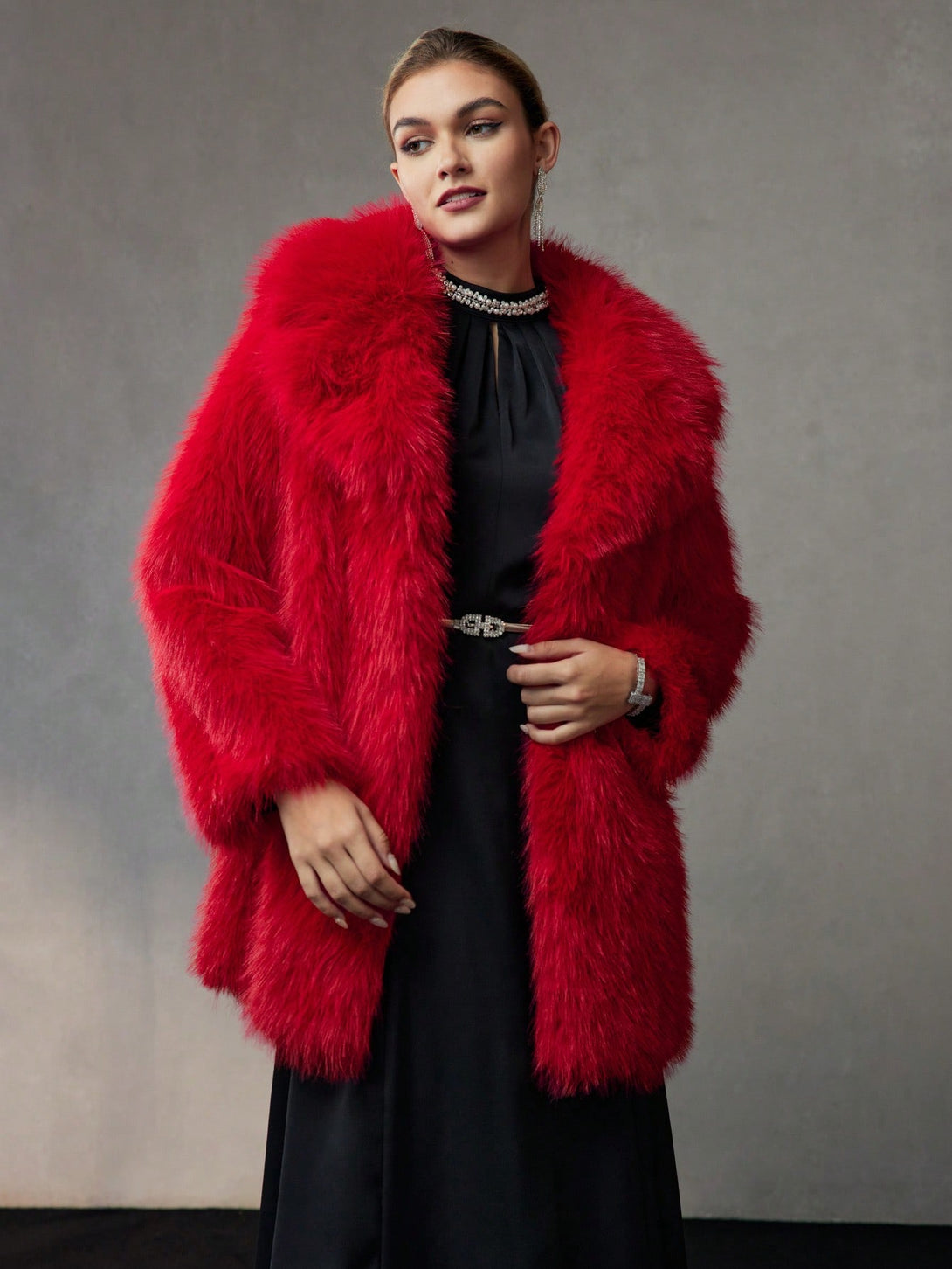 Ropa de Mujer, Ropa de Exterior para Mujer, Abrigos de Pieles Similares para Mujer, OUTFITS LOOKBOOK, 43191193, Rojo