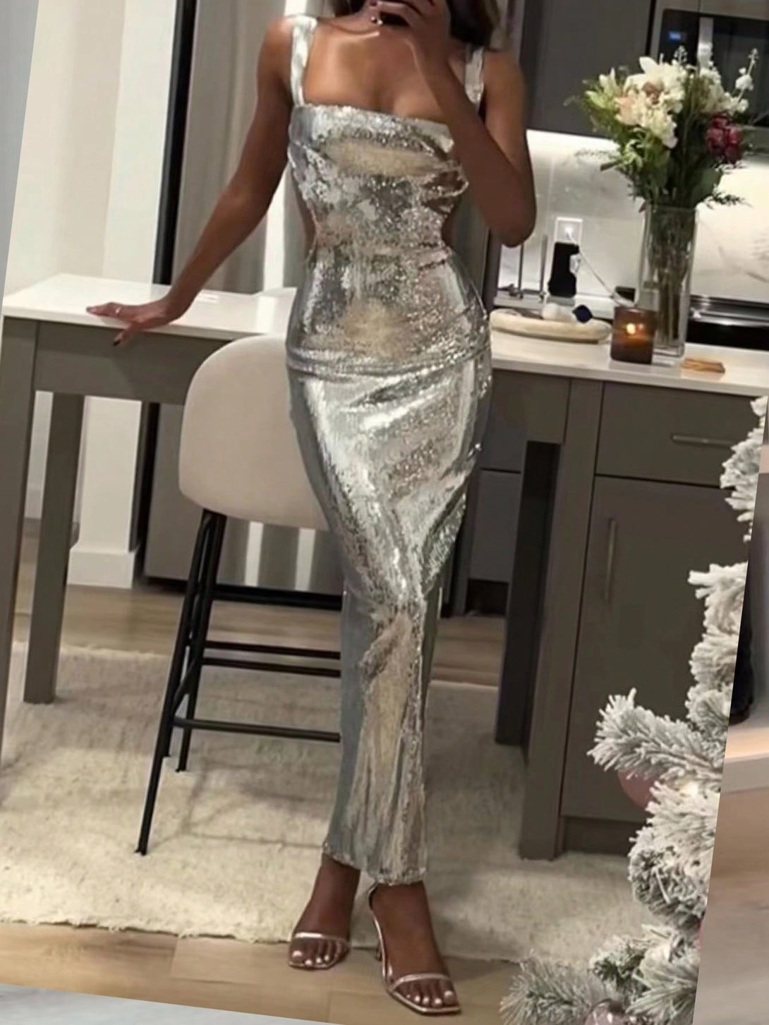Ropa de Mujer, Bodas & Eventos, Ropa de Fiesta de Mujer, Vestidos de Cocktail de Mujer, , 35901127, Plateado