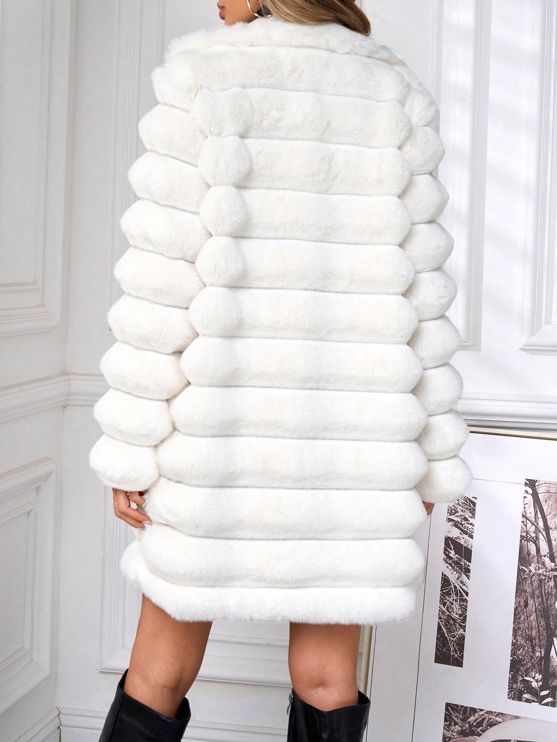 Ropa de Mujer, Ropa de Exterior para Mujer, Abrigos de Pieles Similares para Mujer, 43521774, Blanco