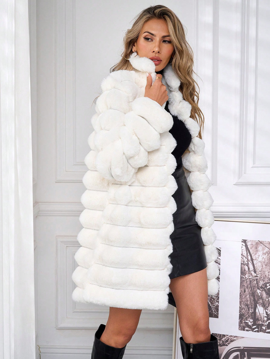 Ropa de Mujer, Ropa de Exterior para Mujer, Abrigos de Pieles Similares para Mujer, 43521774, Blanco
