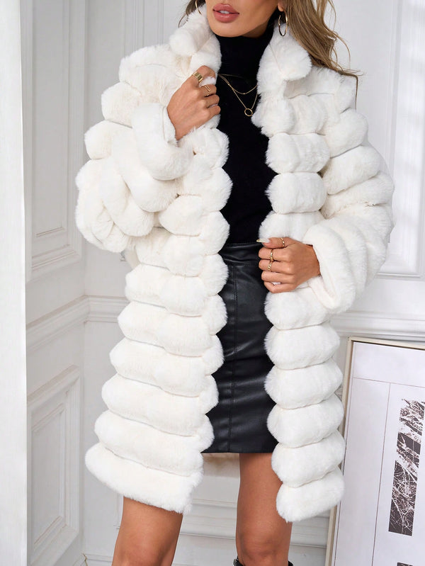 Ropa de Mujer, Ropa de Exterior para Mujer, Abrigos de Pieles Similares para Mujer, 43521774, Blanco