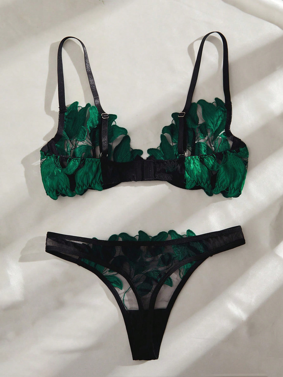 Ropa Interior y Ropa de Dormir, Sujetador de Mujer, Conjuntos de sujetador y braguita para mujer, 39693038, Verde Oscuro