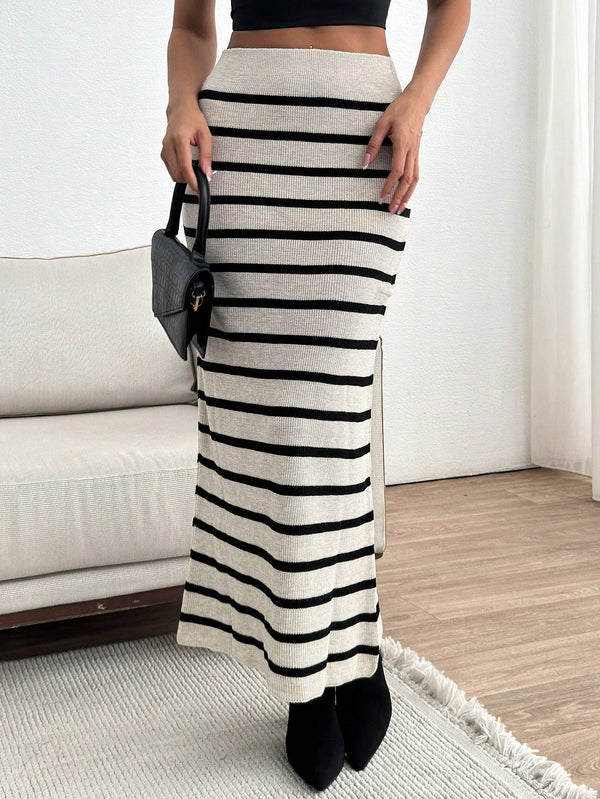 Ropa de Mujer, Tejido de Punto de Mujer, Faldas de Jersey para Mujer, 43947036, Blanco y Negro
