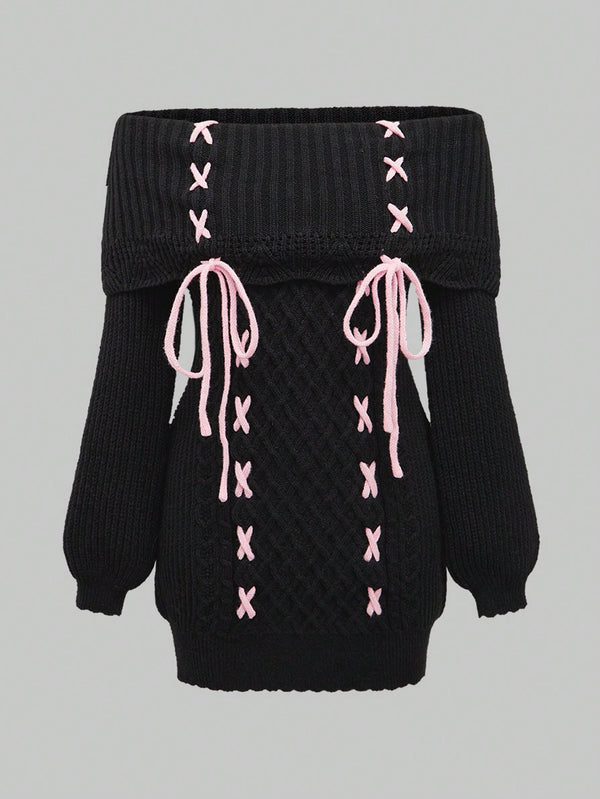 Ropa de Mujer, Tejido de Punto de Mujer, Vestidos de Jersey para Mujer, 43948866, Negro