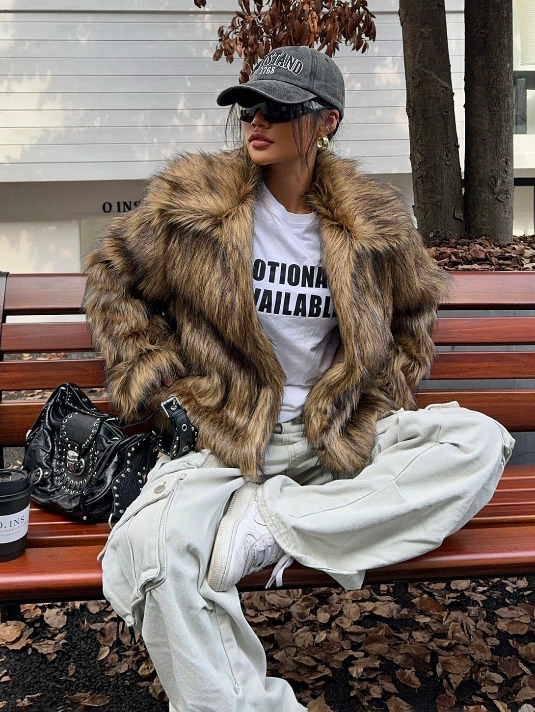 Ropa de Mujer, Ropa de Exterior para Mujer, Abrigos de Pieles Similares para Mujer, 44634054, Camel