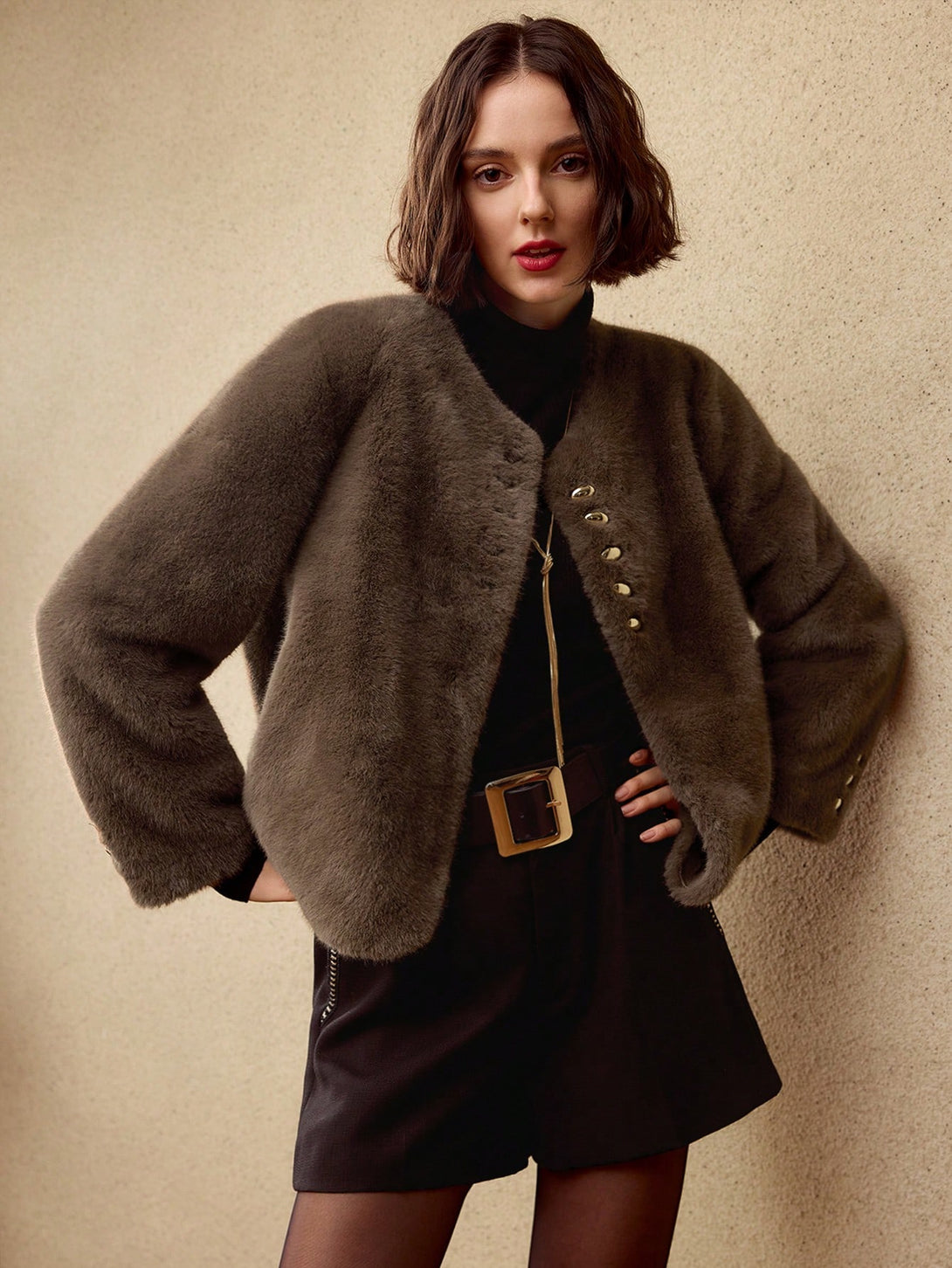 Ropa de Mujer, Ropa de Exterior para Mujer, Abrigos de Pieles Similares para Mujer, OUTFITS LOOKBOOK, 44929032, Café integral
