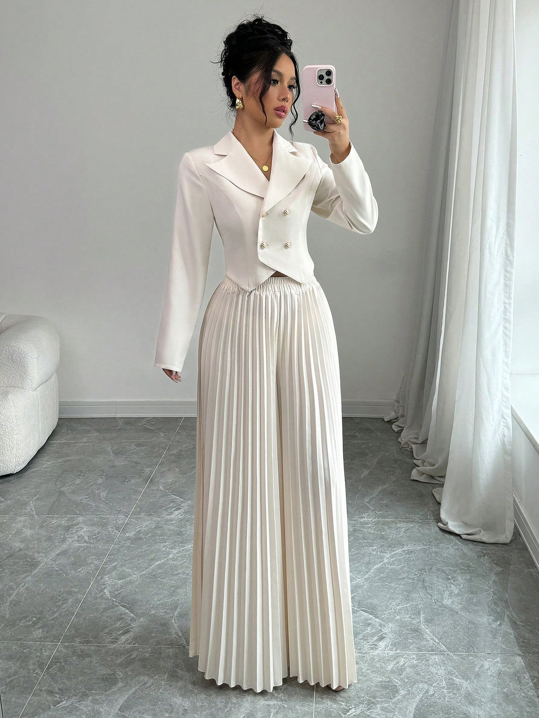 Ropa de Mujer, Conjunto para Mujer, Ropa Dos piezas para Mujer, 44928772, Beis