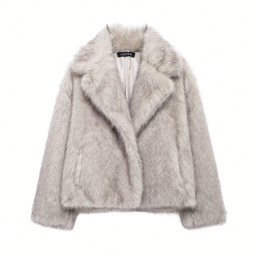 Ropa de Mujer, Ropa de Exterior para Mujer, Abrigos de Pieles Similares para Mujer, 46209675, Gris