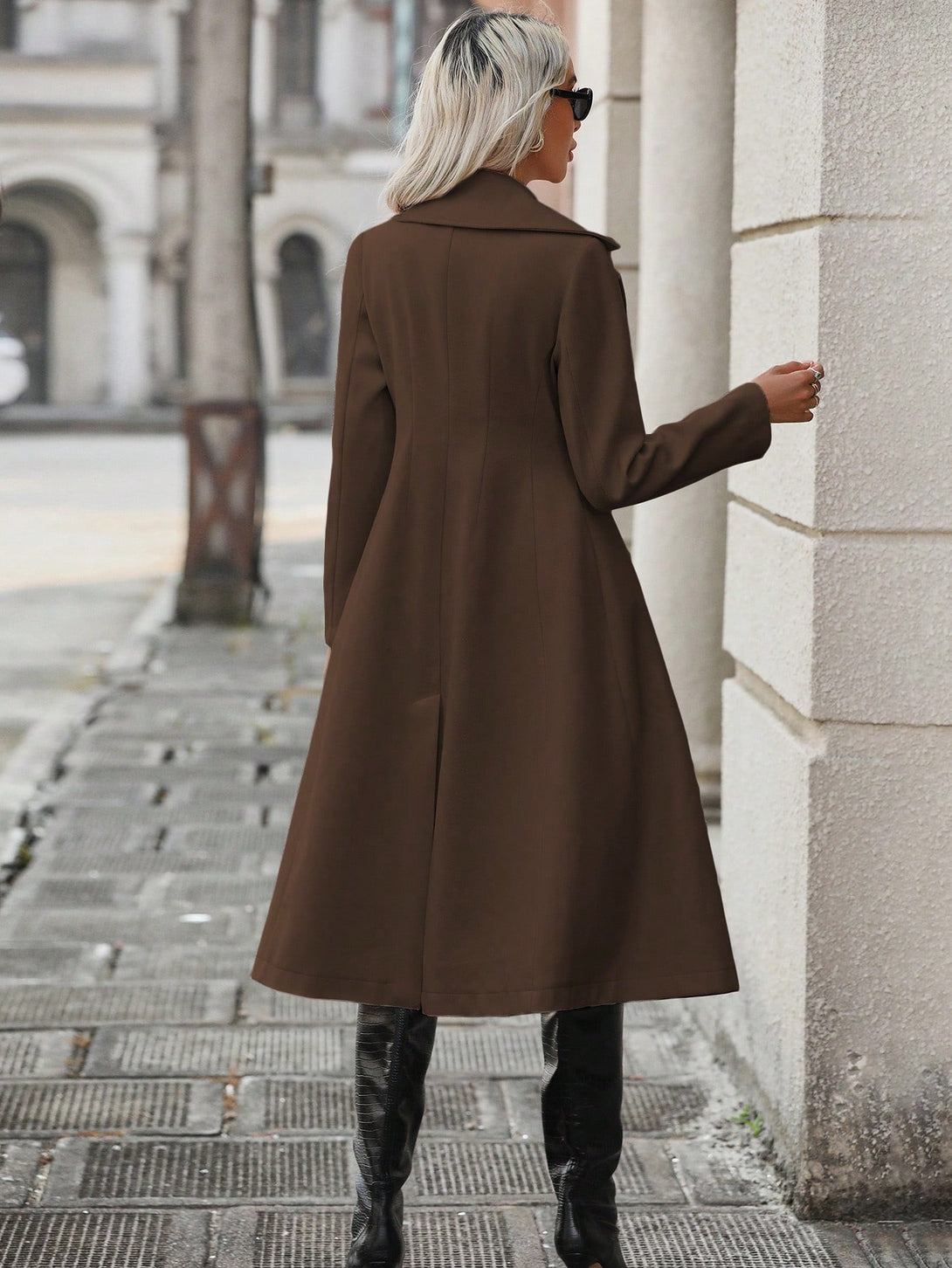 Ropa de Mujer, Ropa de Exterior para Mujer, Abrigos de Mujer, 45158158, Marrón Chocolate