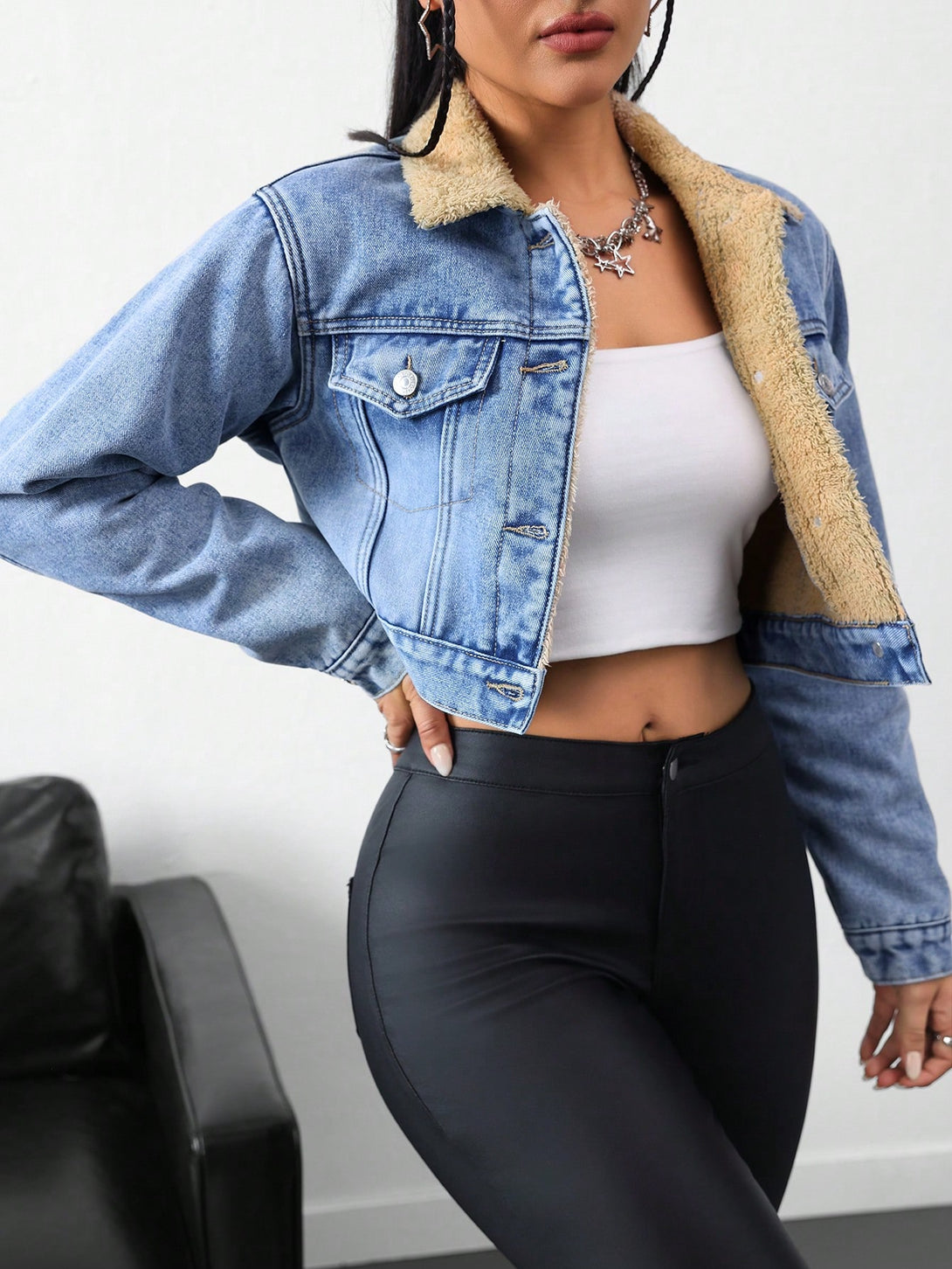 Ropa de Mujer, Mezclilla para mujer, Cazadoras & abrigos mezclilla para mujer, 46061827, Azul lavado medio