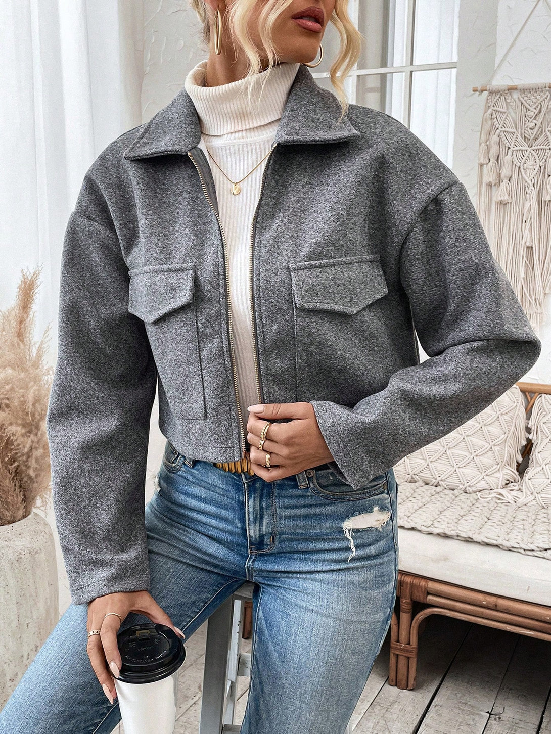 Ropa de Mujer, Ropa de Exterior para Mujer, Abrigos de Mujer, 26339787, Gris