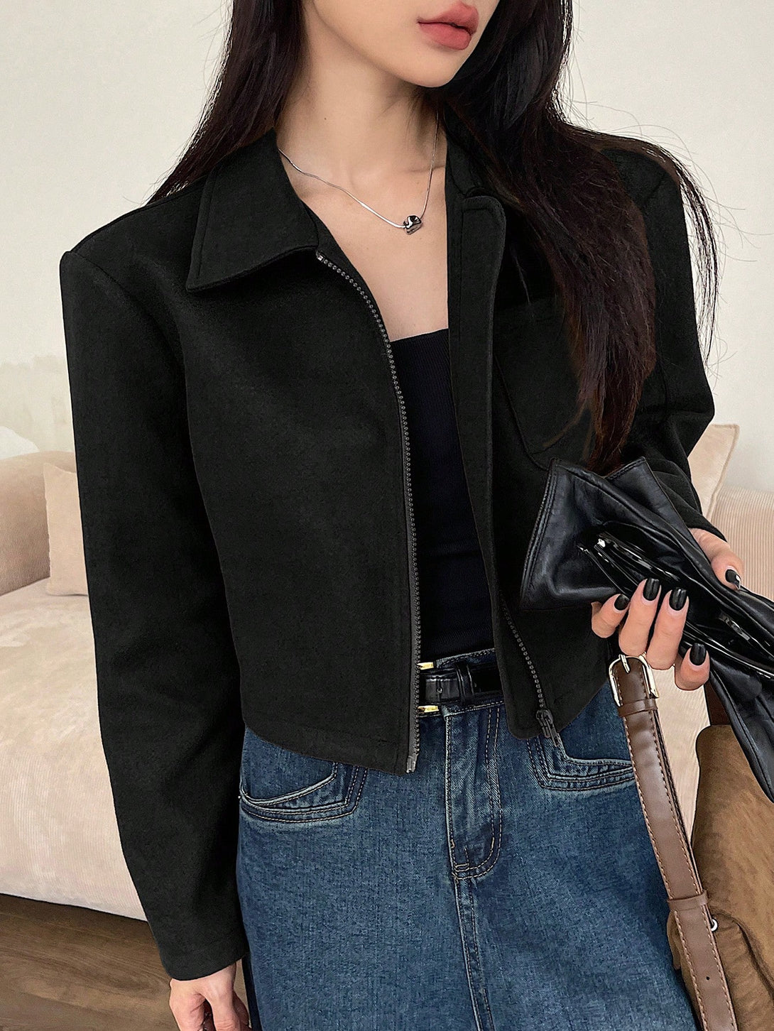 Ropa de Mujer, Ropa de Exterior para Mujer, Cazadoras para Mujer, 46228308, Negro
