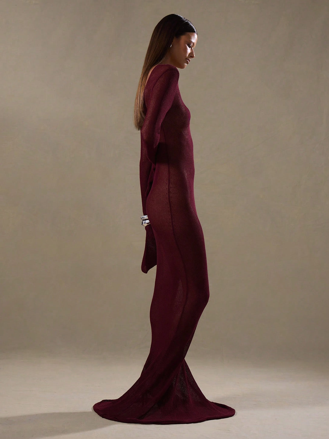 Ropa de Mujer, Tejido de Punto de Mujer, Vestidos de Jersey para Mujer, 46456170, Burdeos
