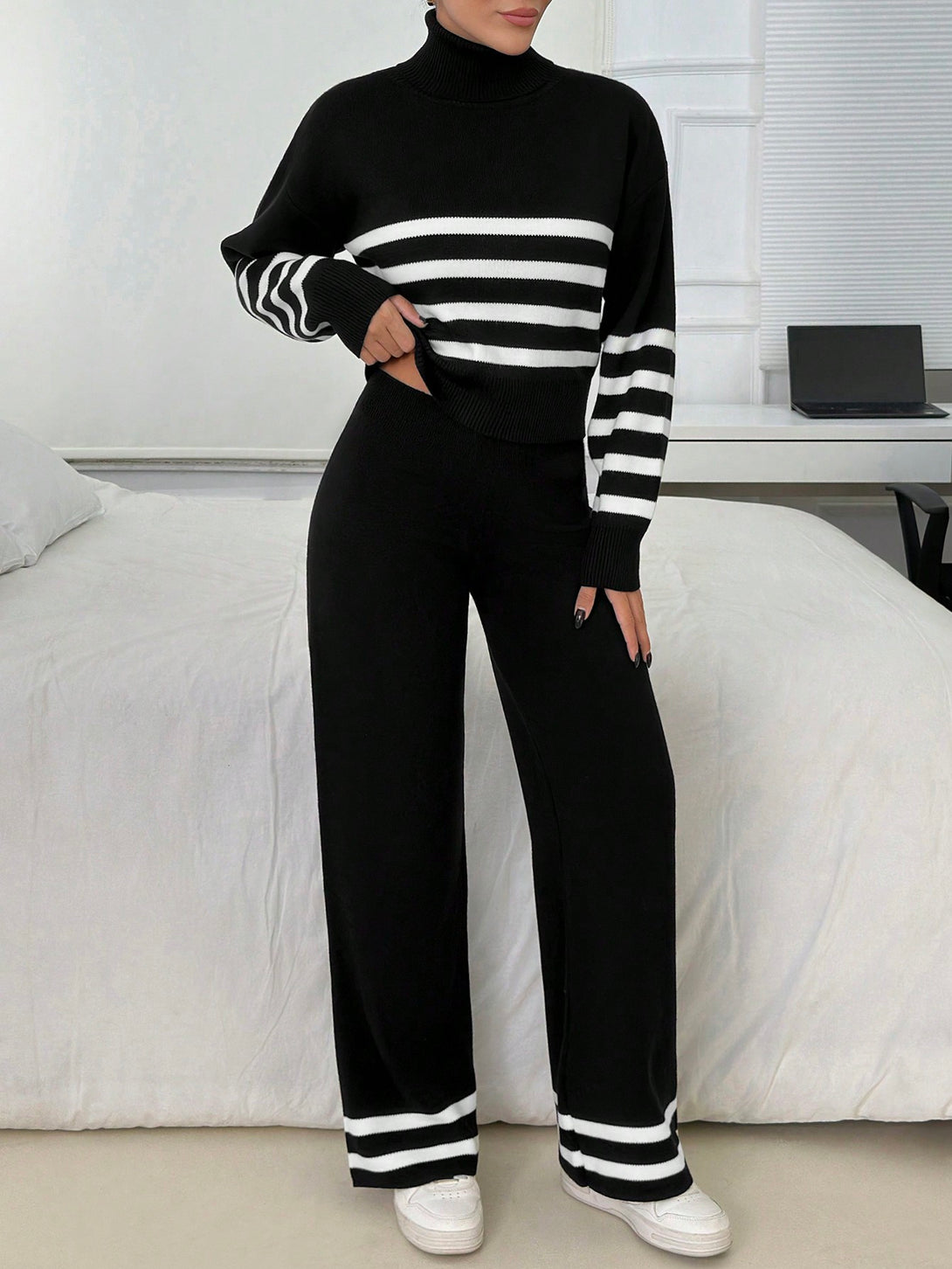 Ropa de Mujer, Tejido de Punto de Mujer, Acordes de Jersey de Mujer, 46753398, Negro