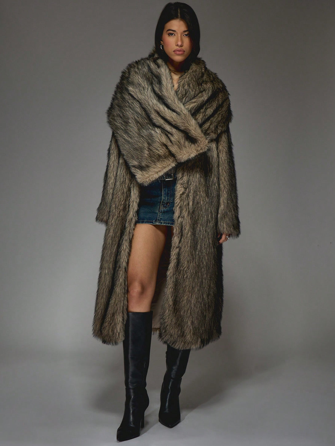 Ropa de Mujer, Ropa de Exterior para Mujer, Abrigos de Pieles Similares para Mujer, 47487167, Marrón