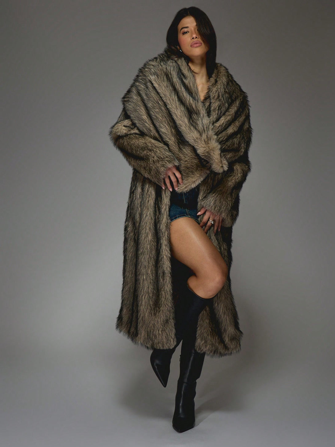 Ropa de Mujer, Ropa de Exterior para Mujer, Abrigos de Pieles Similares para Mujer, 47487167, Marrón