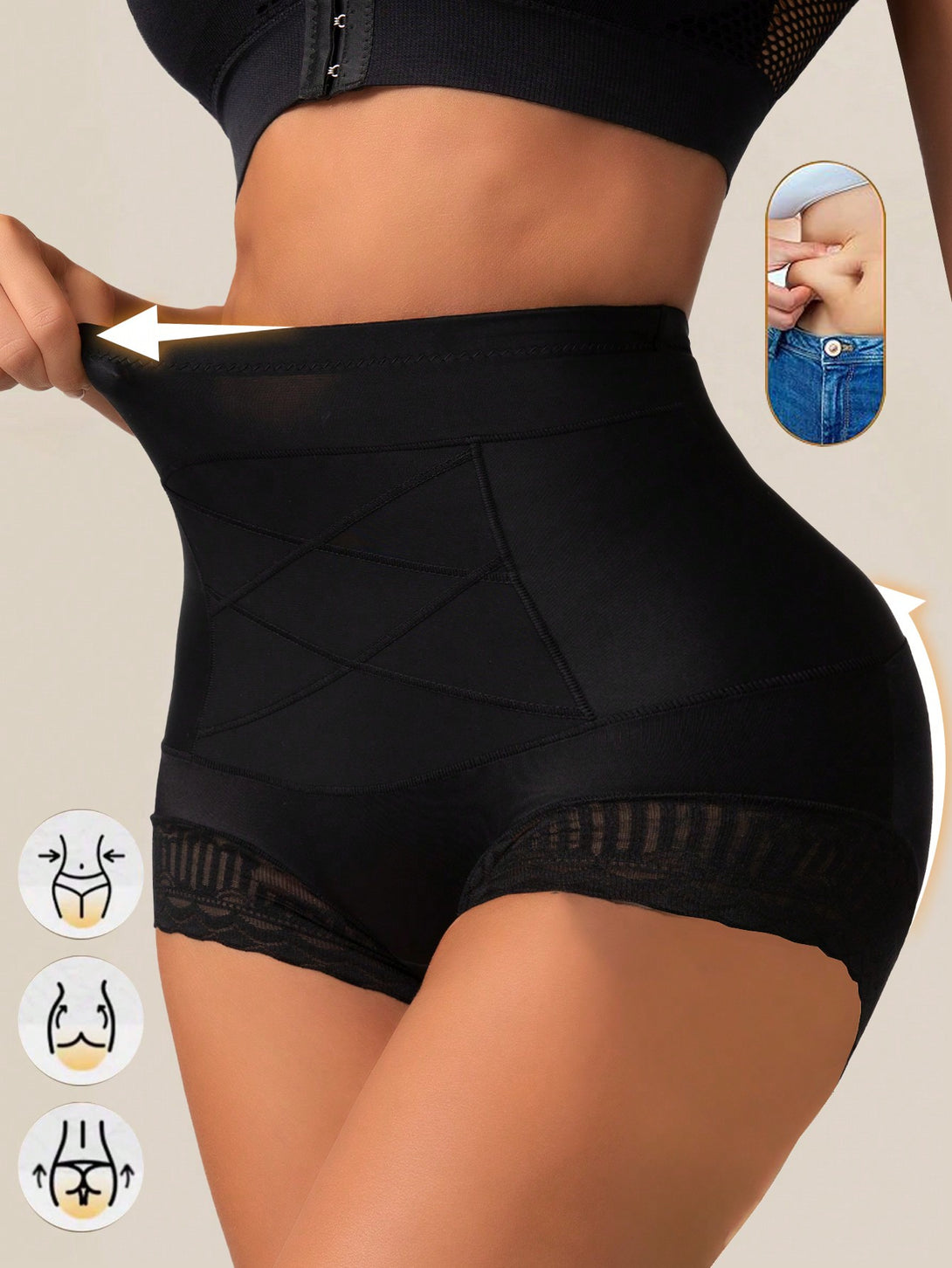 Ropa Interior y Ropa de Dormir, Shapewear para Mujer, Bottoms Shapewear para Mujer, 47957145, Negro