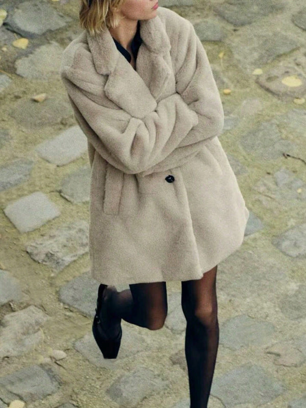 Ropa de Mujer, Ropa de Exterior para Mujer, Abrigos de Pieles Similares para Mujer, 45349563, Gris