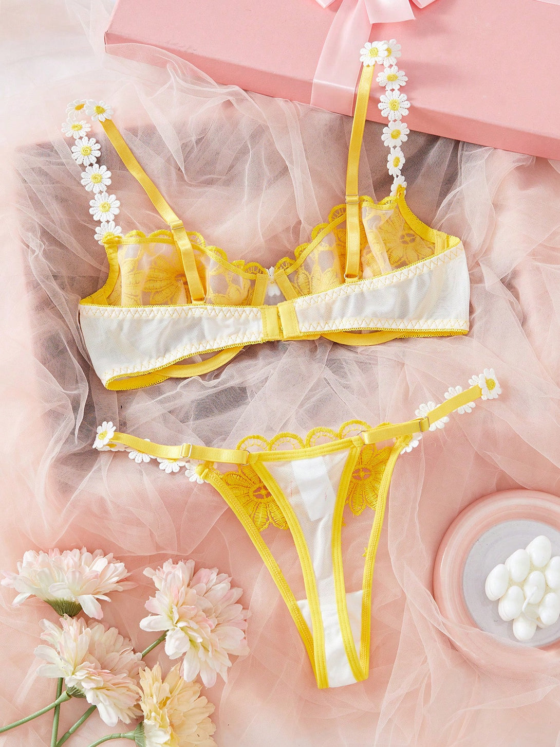 Ropa Interior y Ropa de Dormir, Sujetador de Mujer, Conjuntos de sujetador y braguita para mujer, 47953797, Amarillo