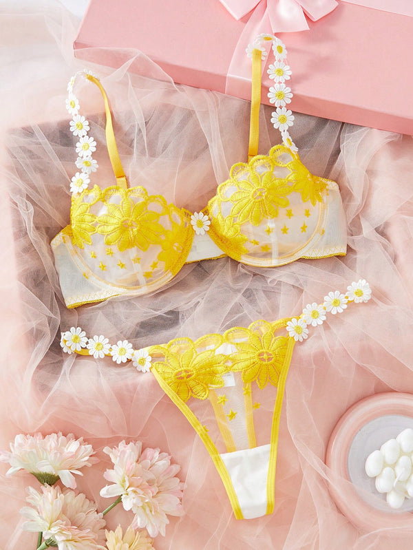 Ropa Interior y Ropa de Dormir, Sujetador de Mujer, Conjuntos de sujetador y braguita para mujer, 47953797, Amarillo