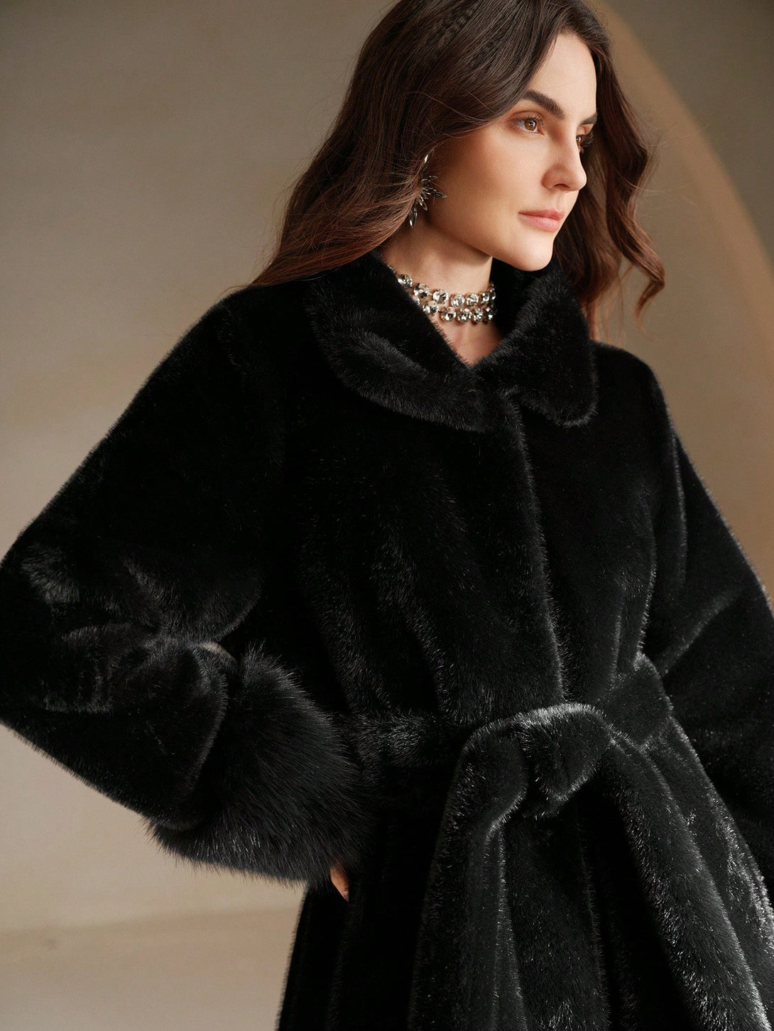 Ropa de Mujer, Ropa de Exterior para Mujer, Abrigos de Pieles Similares para Mujer, 47954356, Negro