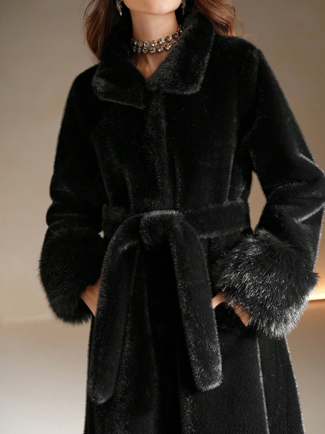 Ropa de Mujer, Ropa de Exterior para Mujer, Abrigos de Pieles Similares para Mujer, 47954356, Negro