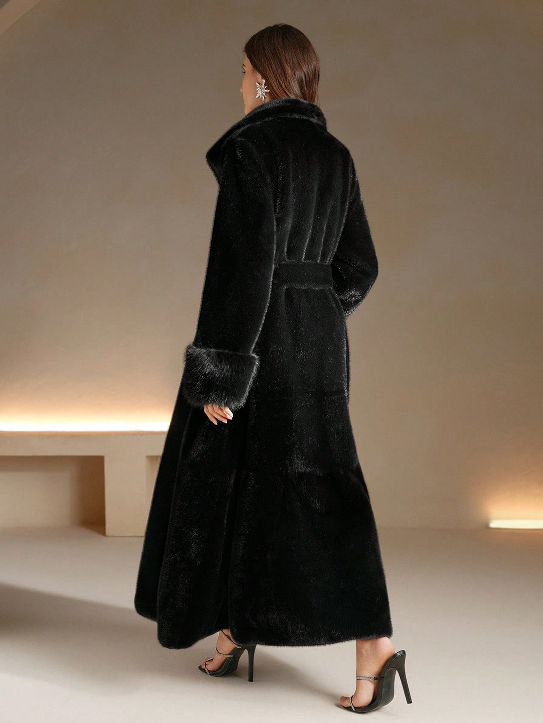 Ropa de Mujer, Ropa de Exterior para Mujer, Abrigos de Pieles Similares para Mujer, 47954356, Negro