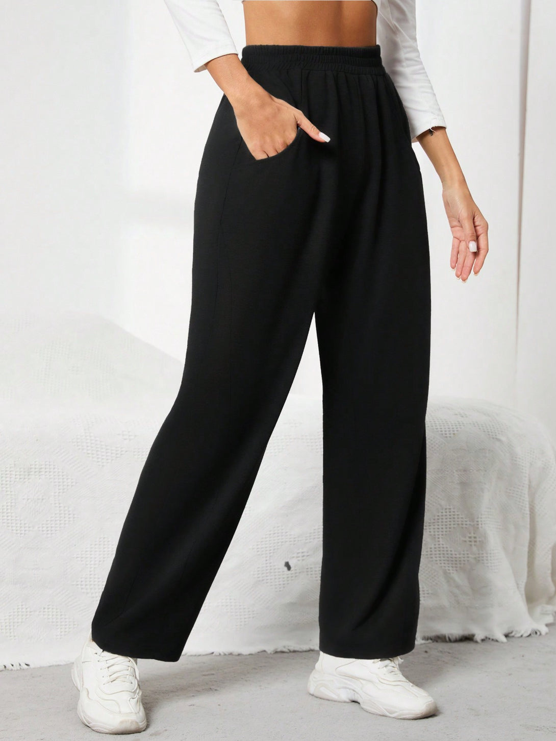 Ropa de Mujer, Bottoms de Mujer, Pantalones de Deporte para Mujer, Colección de trajes de mujer, 11556085, Negro
