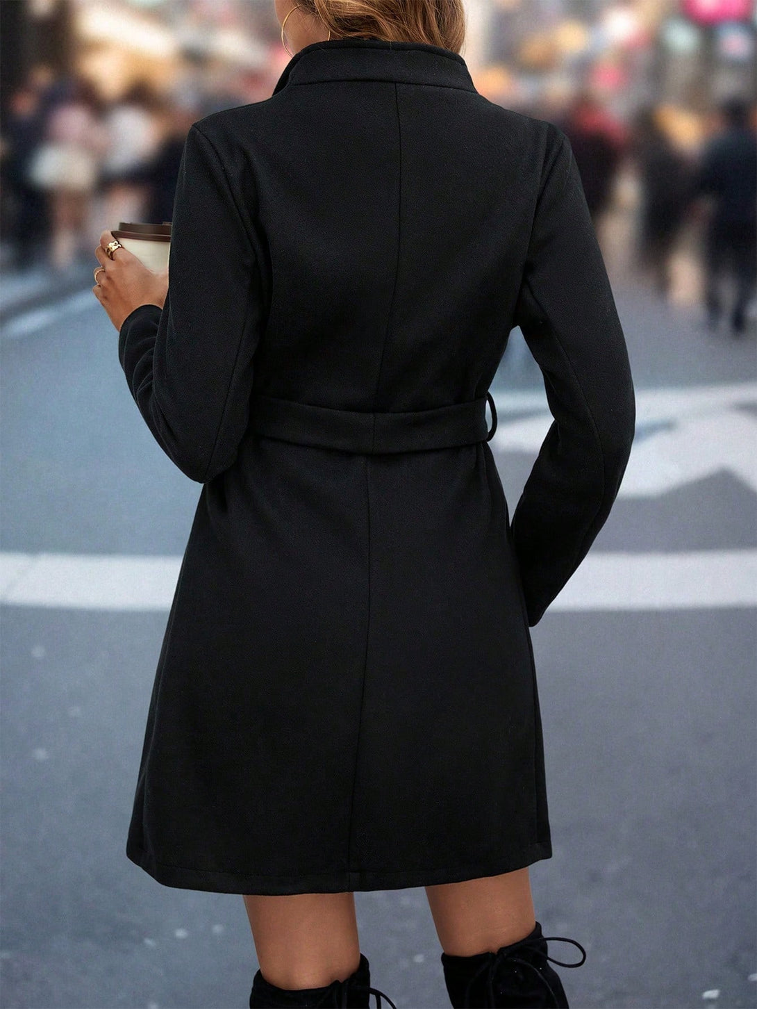 Ropa de Mujer, Ropa de Exterior para Mujer, Abrigos de Mujer, Colección de trajes de mujer, 25191122, Negro