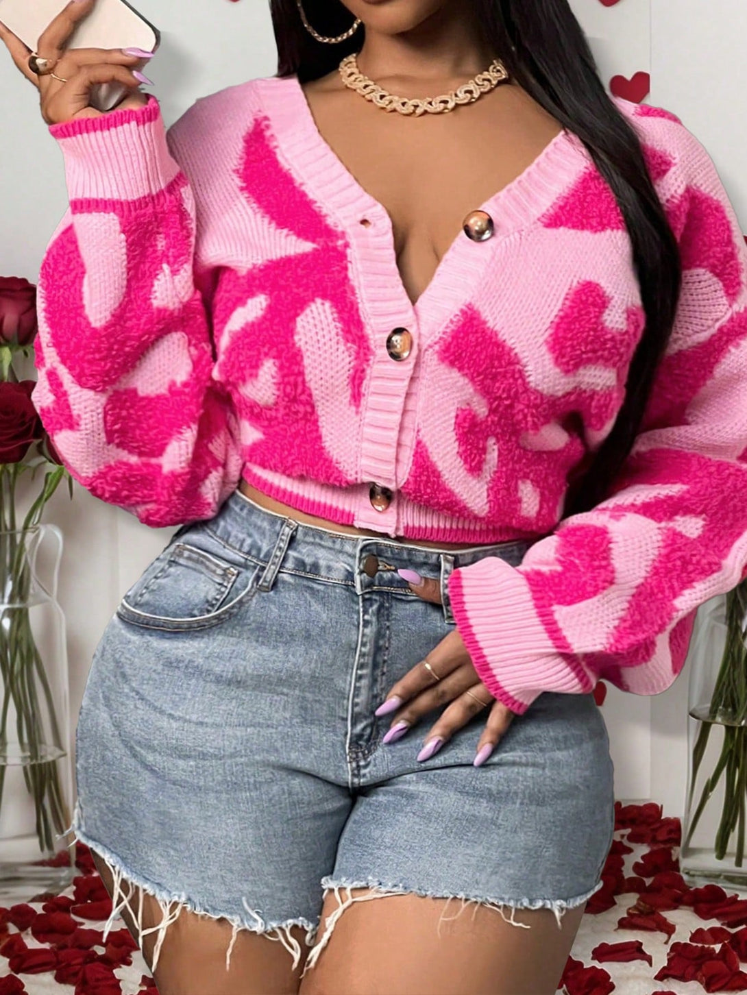 Ropa de Mujer, Tejido de Punto de Mujer, Cárdigans de Mujer, 45700966, Rosa