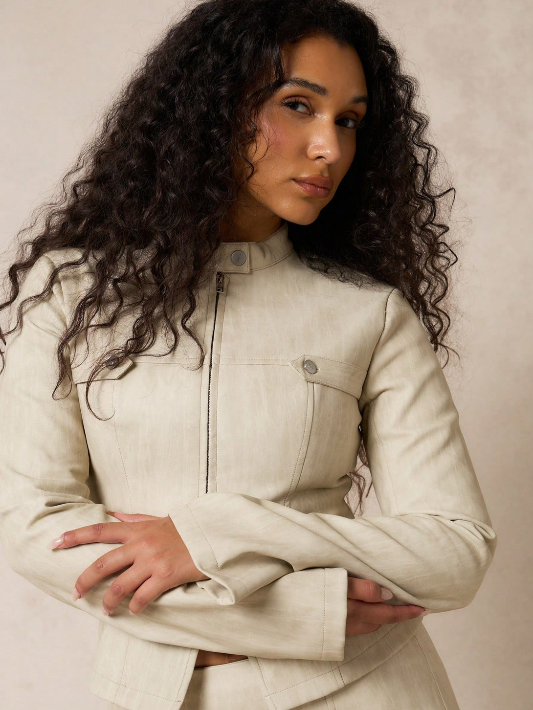 Ropa de Mujer, Ropa de Exterior para Mujer, Cazadoras para Mujer, 48518600, Albaricoque