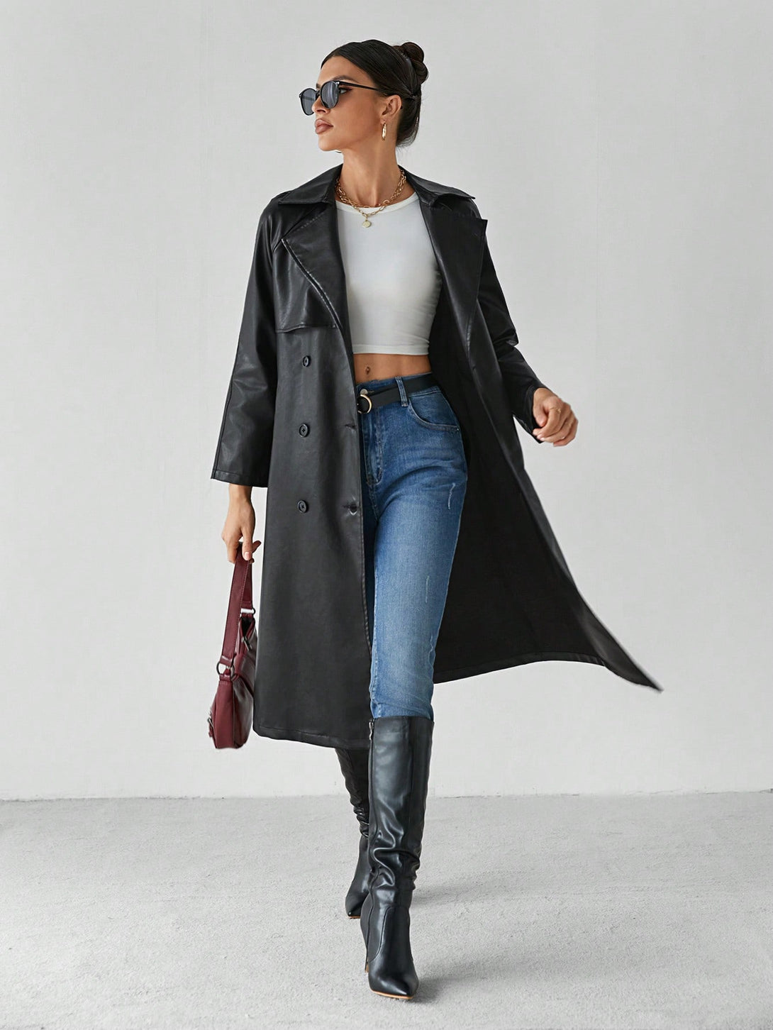 Ropa de Mujer, Ropa de Exterior para Mujer, Gabardinas para Mujer, 49040278, Negro