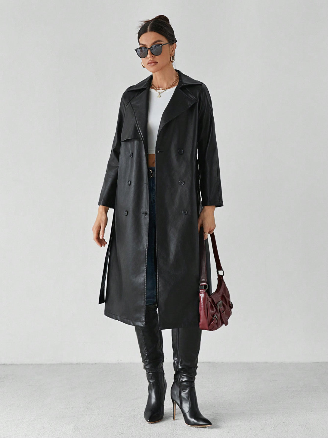 Ropa de Mujer, Ropa de Exterior para Mujer, Gabardinas para Mujer, 49040278, Negro