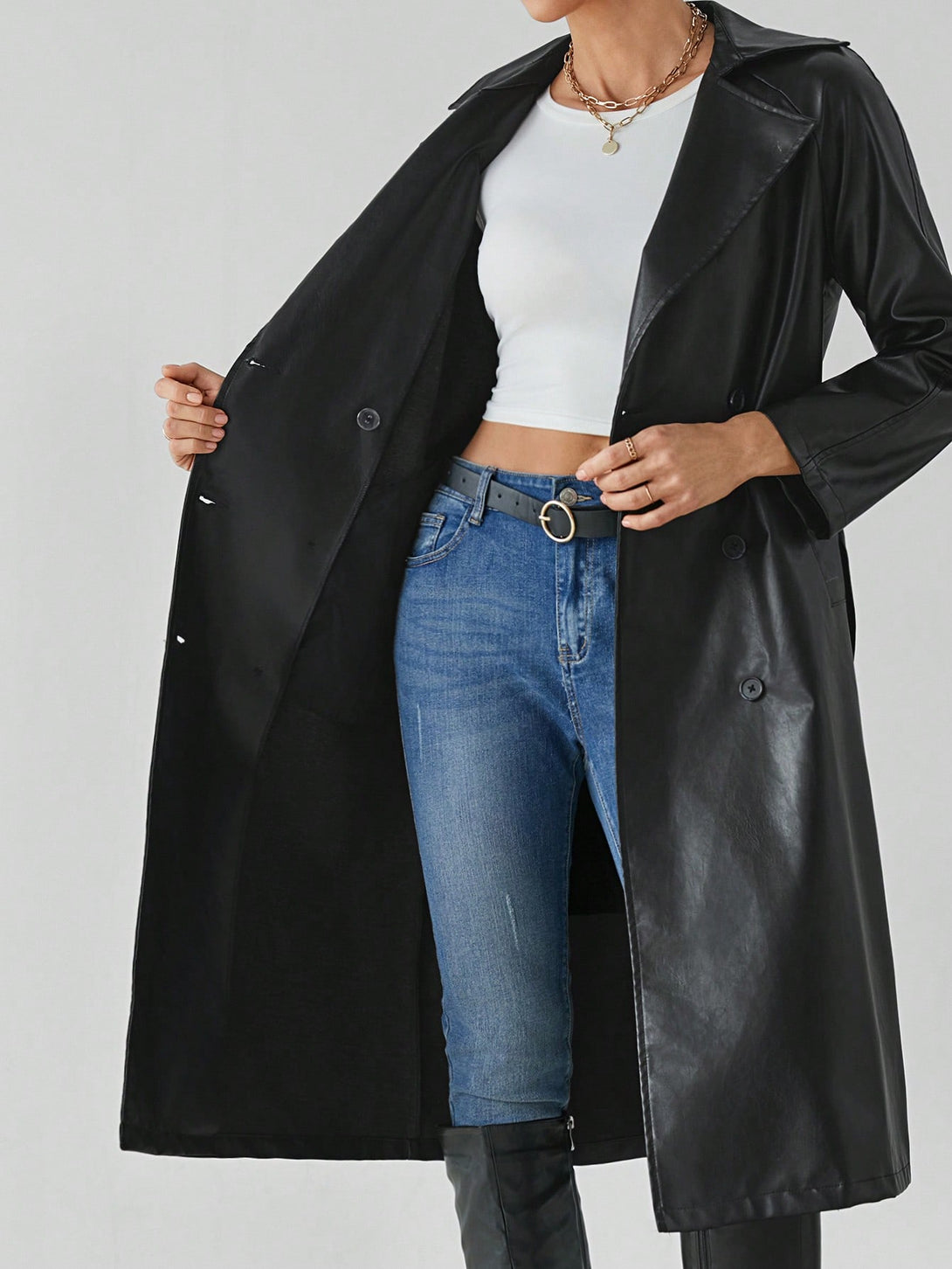 Ropa de Mujer, Ropa de Exterior para Mujer, Gabardinas para Mujer, 49040278, Negro