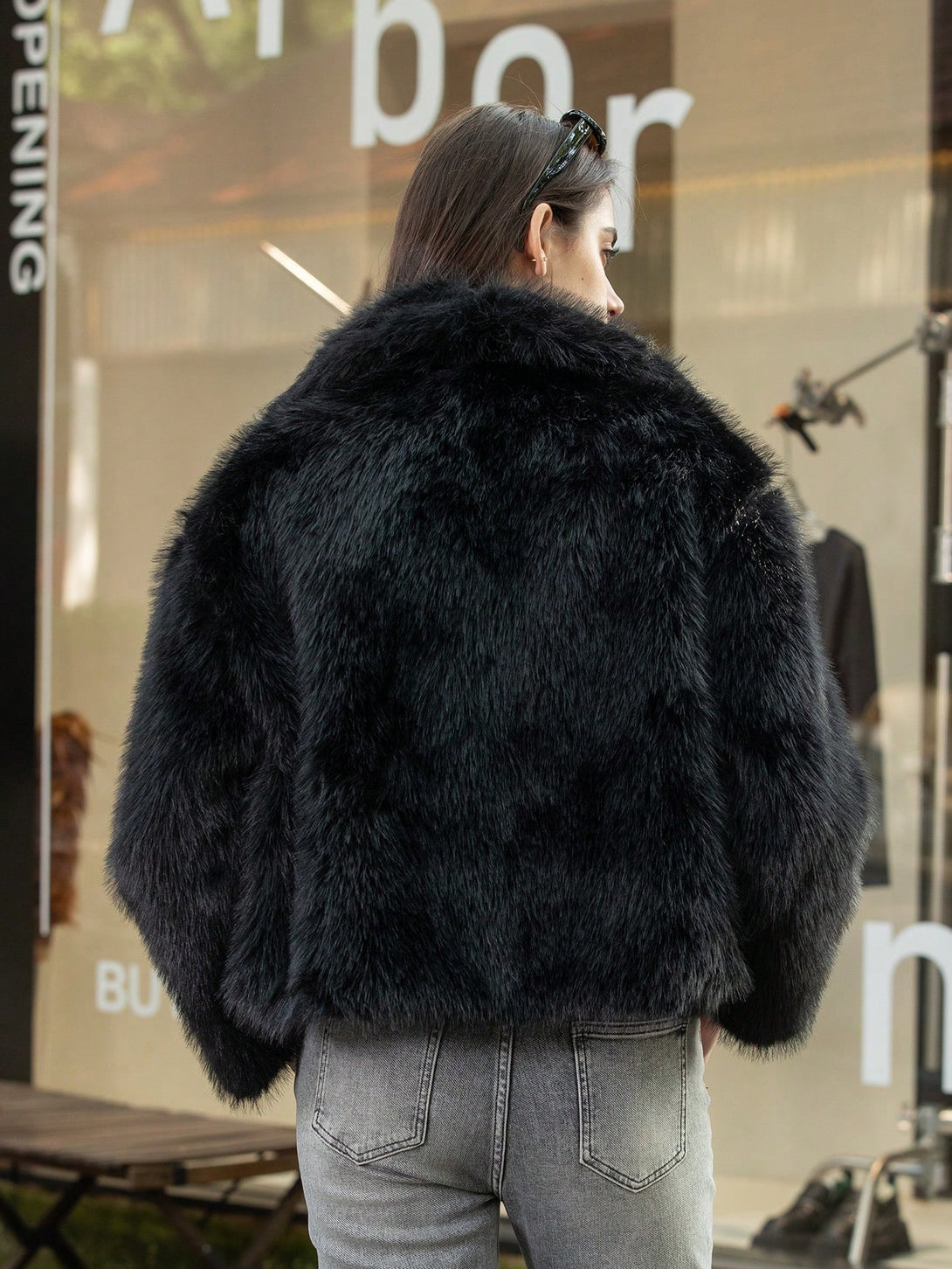 Ropa de Mujer, Ropa de Exterior para Mujer, Abrigos de Pieles Similares para Mujer, , 42506153, Negro