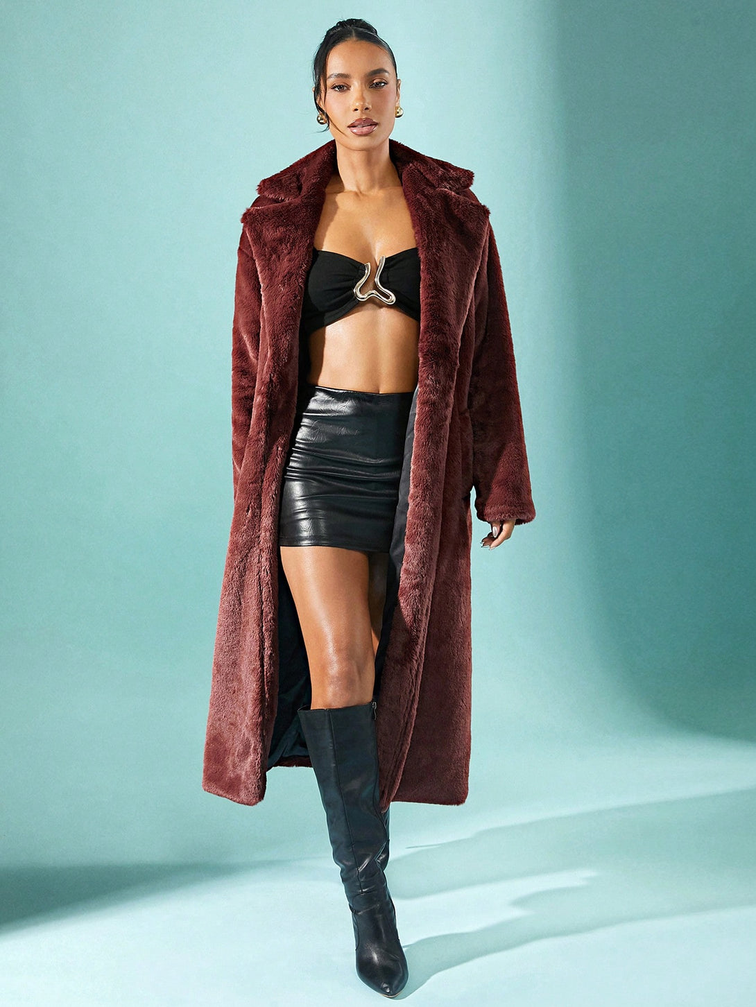 Ropa de Mujer, Ropa de Exterior para Mujer, Abrigos de Pieles Similares para Mujer, 49331324, Burdeos