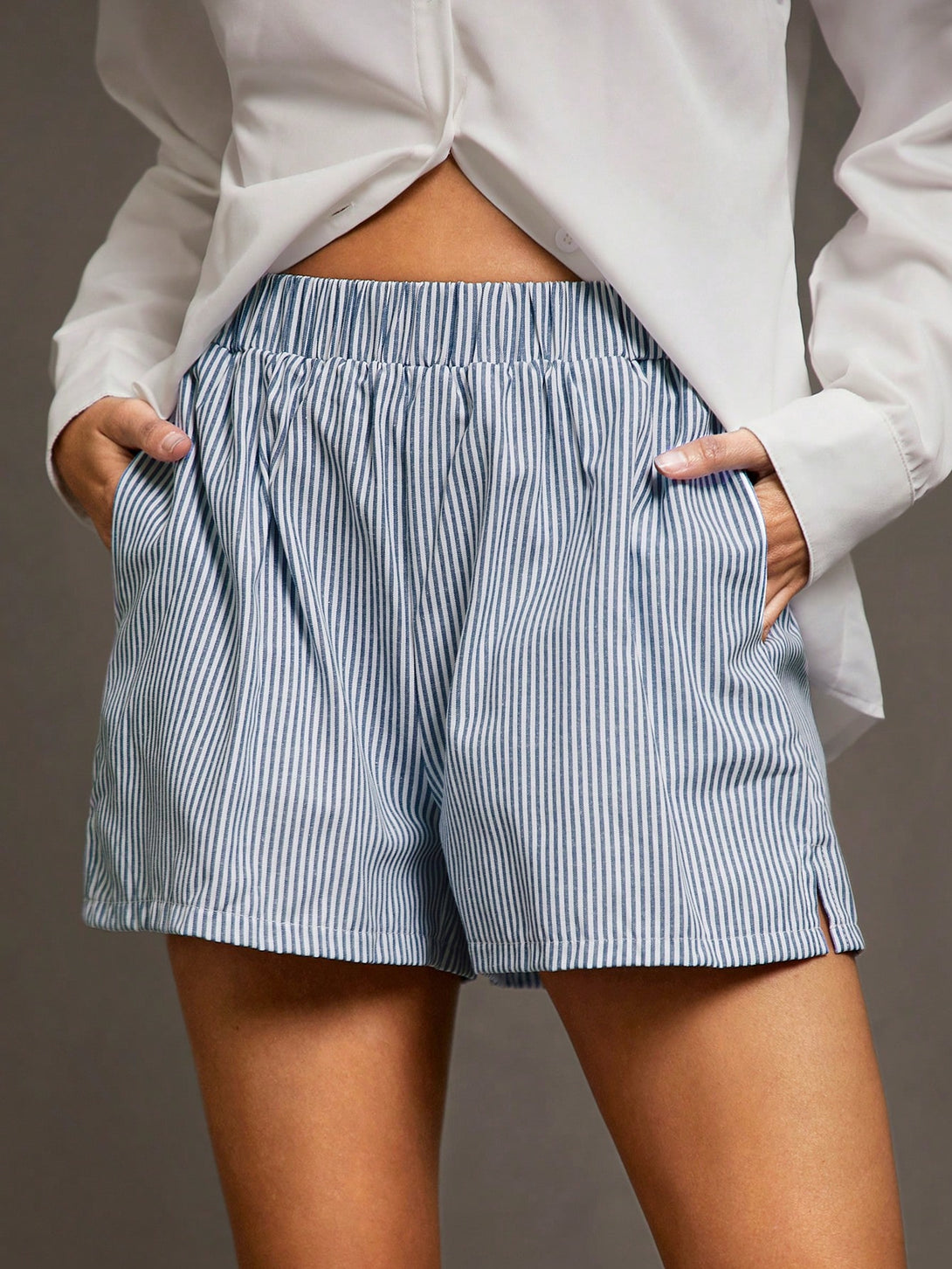Ropa de Mujer, Bottoms de Mujer, Pantalones Cortos de Mujer, OUTFITS LOOKBOOK, 18344865, Azul y blanco