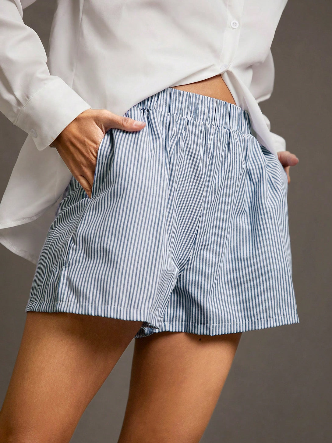 Ropa de Mujer, Bottoms de Mujer, Pantalones Cortos de Mujer, OUTFITS LOOKBOOK, 18344865, Azul y blanco