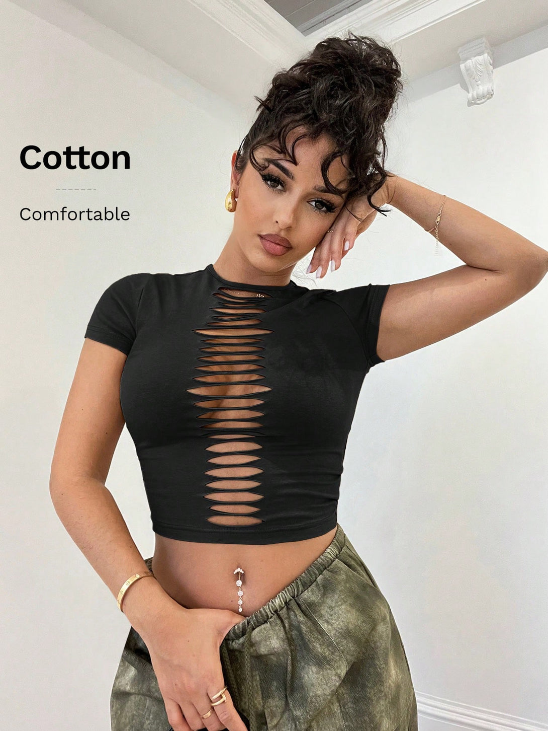 Ropa de Mujer, Tops & Blusas & Camisetas de Mujer, Camisetas de Mujer, OUTFITS LOOKBOOK, 33327734, Negro