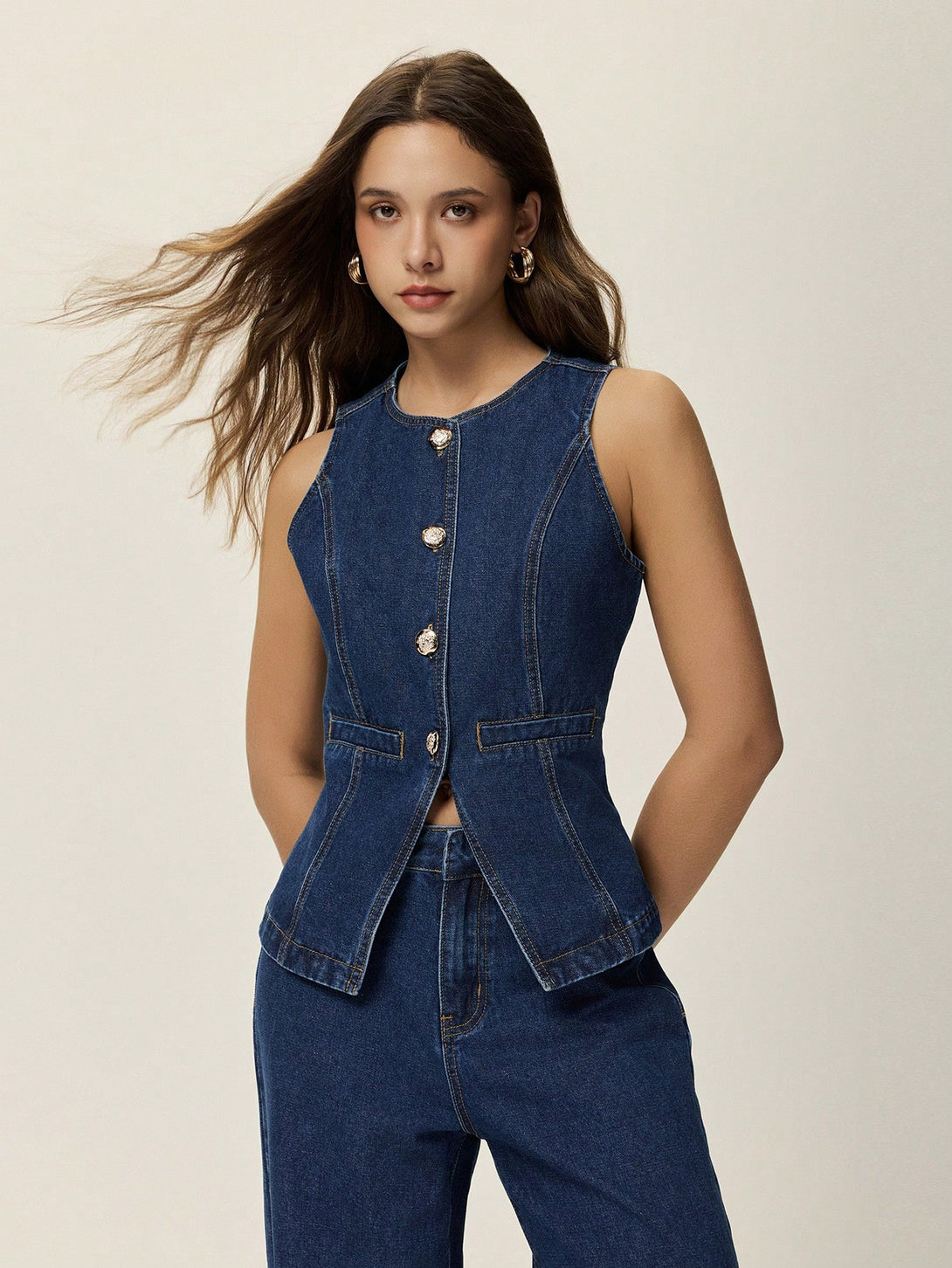 Ropa de Mujer, Mezclilla para mujer, Trajes mezclilla de dos piezas para mujer, 51860001, Azul lavado oscuro
